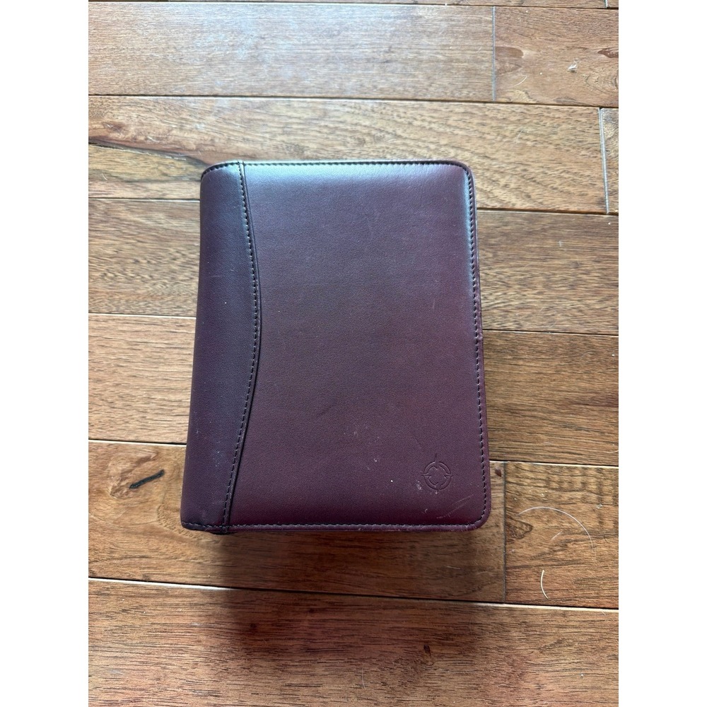 2003 Franklin Covey Burgundy Zipper Binder with Petals Insert Used